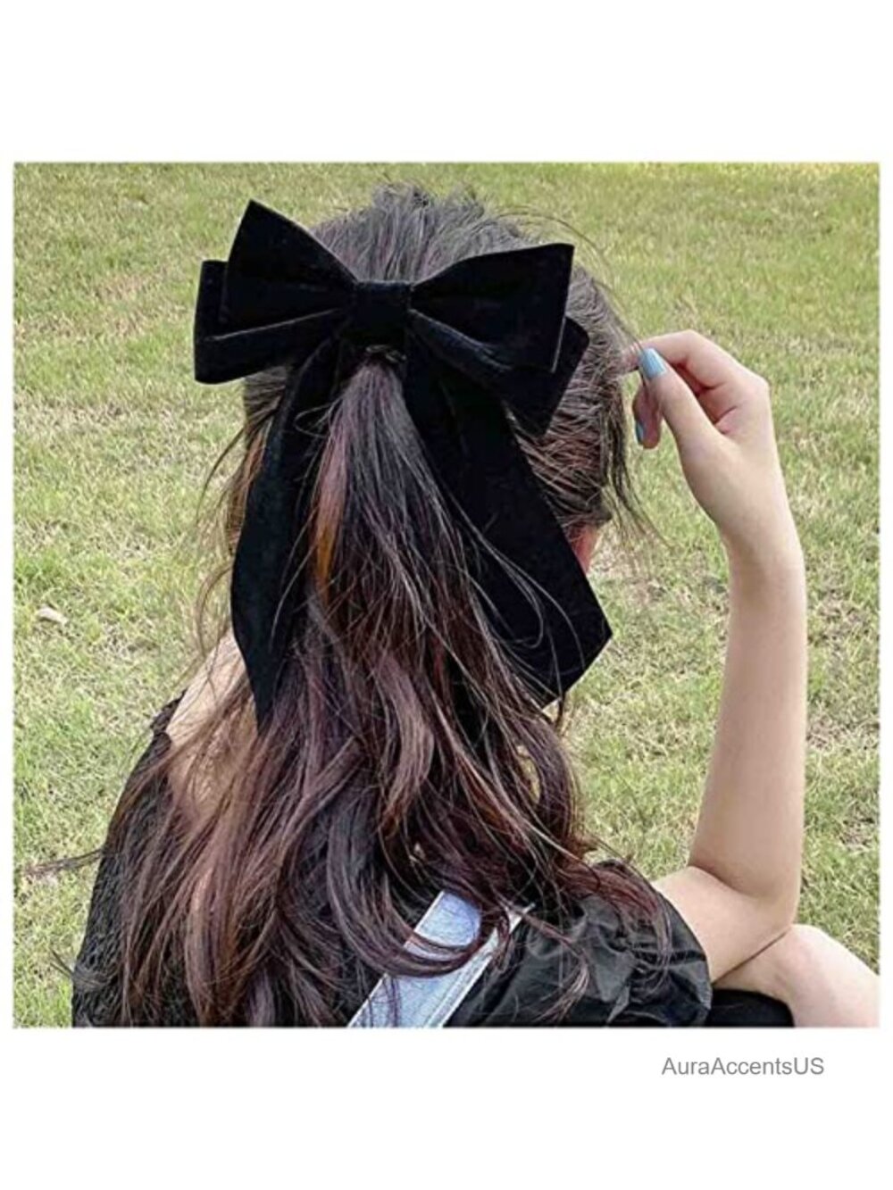 Velvet Bow Hair Clip Large Ribbon Bowknot Barrette Long Tail Wedding Hair